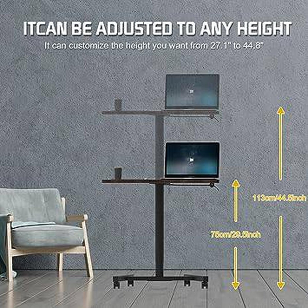 Rustic Roll-Top Height Adjustable Sit-Stand Desk - DOKUTRONIX