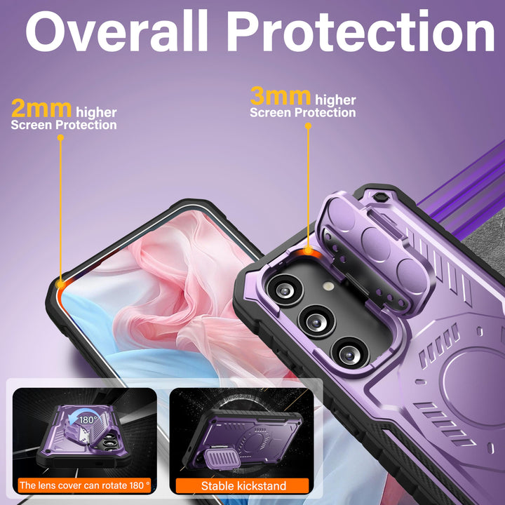 FITO for Samsung Galaxy A15 Case with Screen Protector, Military Grade Shockproof Phone Case with Camera Cover and Kickstand (Black) - DOKUTRONIX