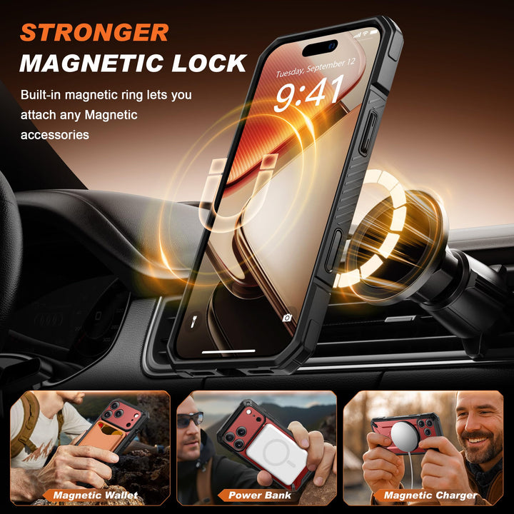 TONGATE 360° MagSafe Armor Case w/ Privacy & Camera Guard