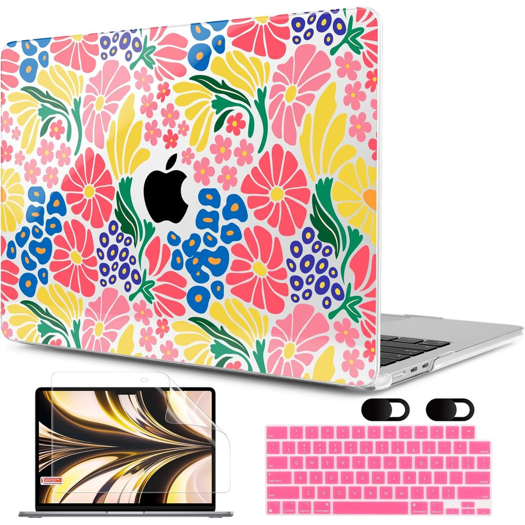 MEEgoodo Floral Hard Shell Case for MacBook Air 13