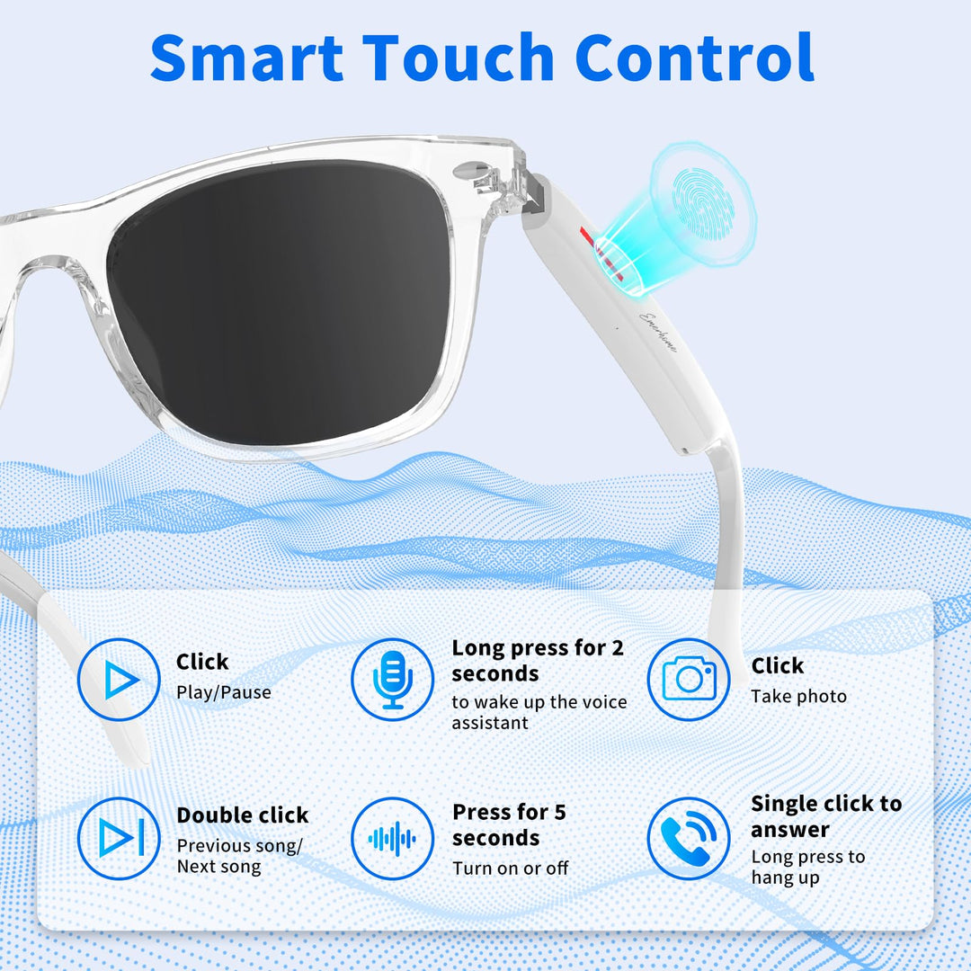 VoiceShield Touch: Smart UV Bluetooth Glasses
