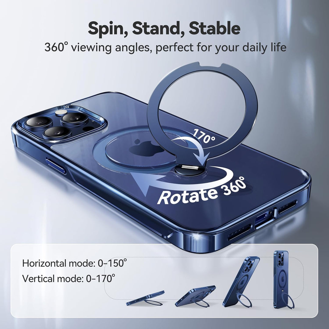 CASEKOO 360° MagSafe Clear Stand Case for iPhone 17 Pro Max