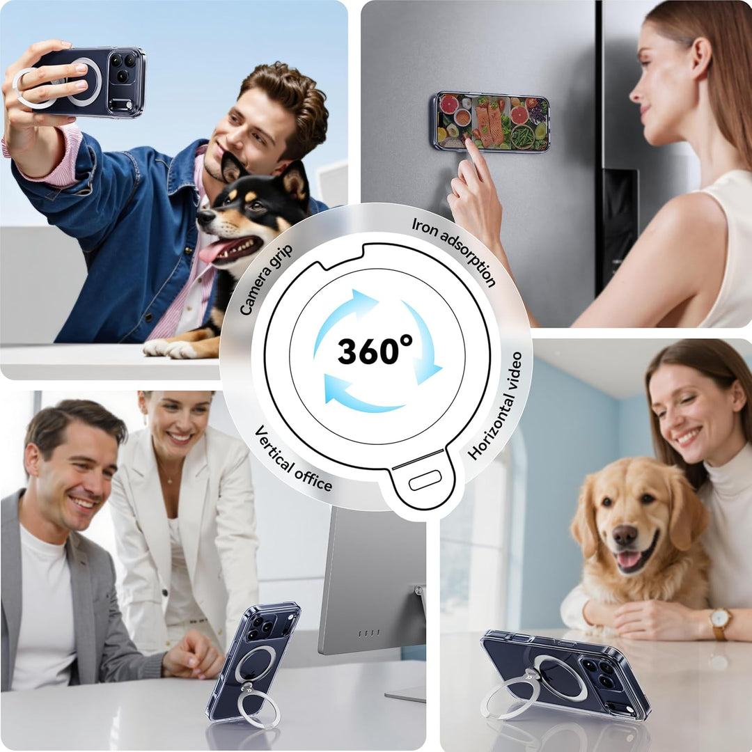 CASEKOO 360° MagSafe Clear Stand Case for iPhone 17 Pro Max