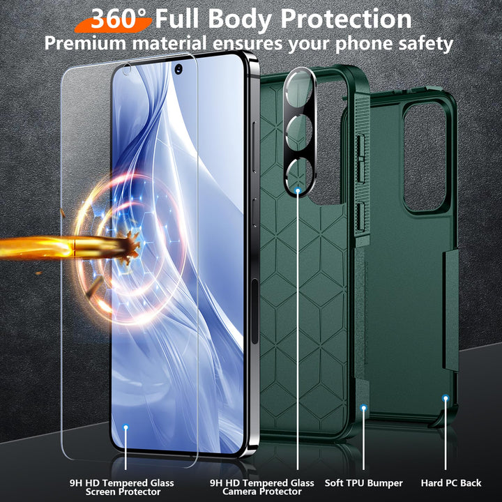 Red2Fire Designed for Samsung Galaxy A16 5G Case, [Military Grade Drop Protection] Non-Slip Heavy Duty Full Body Shockproof Protection Phone Case Galaxy A16 5G Case,Black - DOKUTRONIX