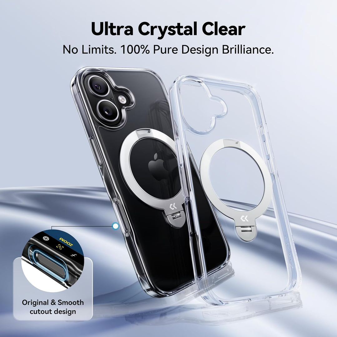 CASEKOO 360° MagSafe Clear Stand Case for iPhone 17 Pro Max