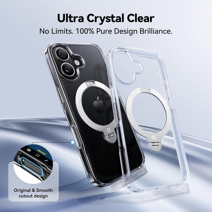 CASEKOO 360° MagSafe Clear Stand Case for iPhone 17 Pro Max