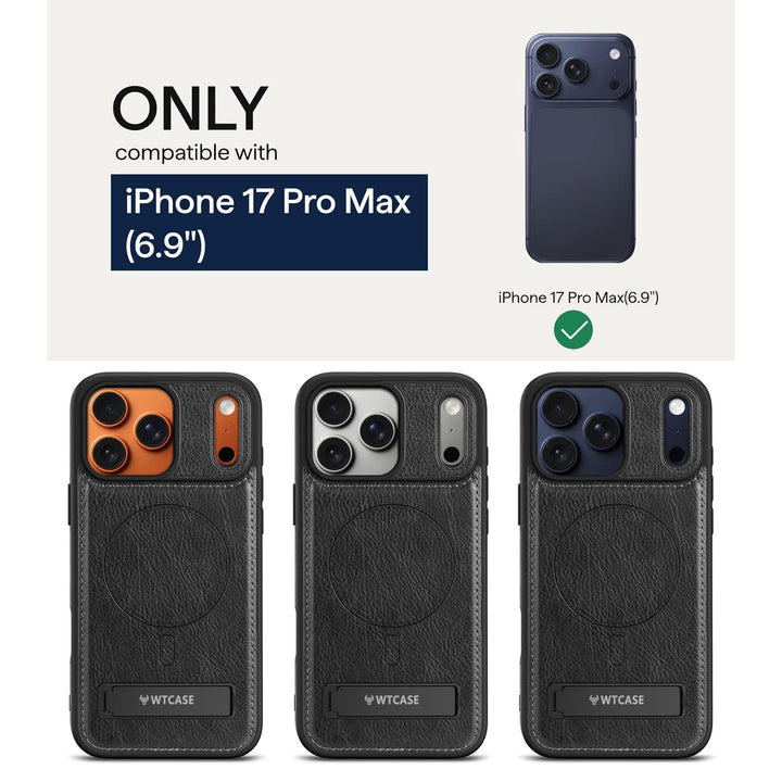 MagSafe SlimStand: Magnetic Leather Case for iPhone 17