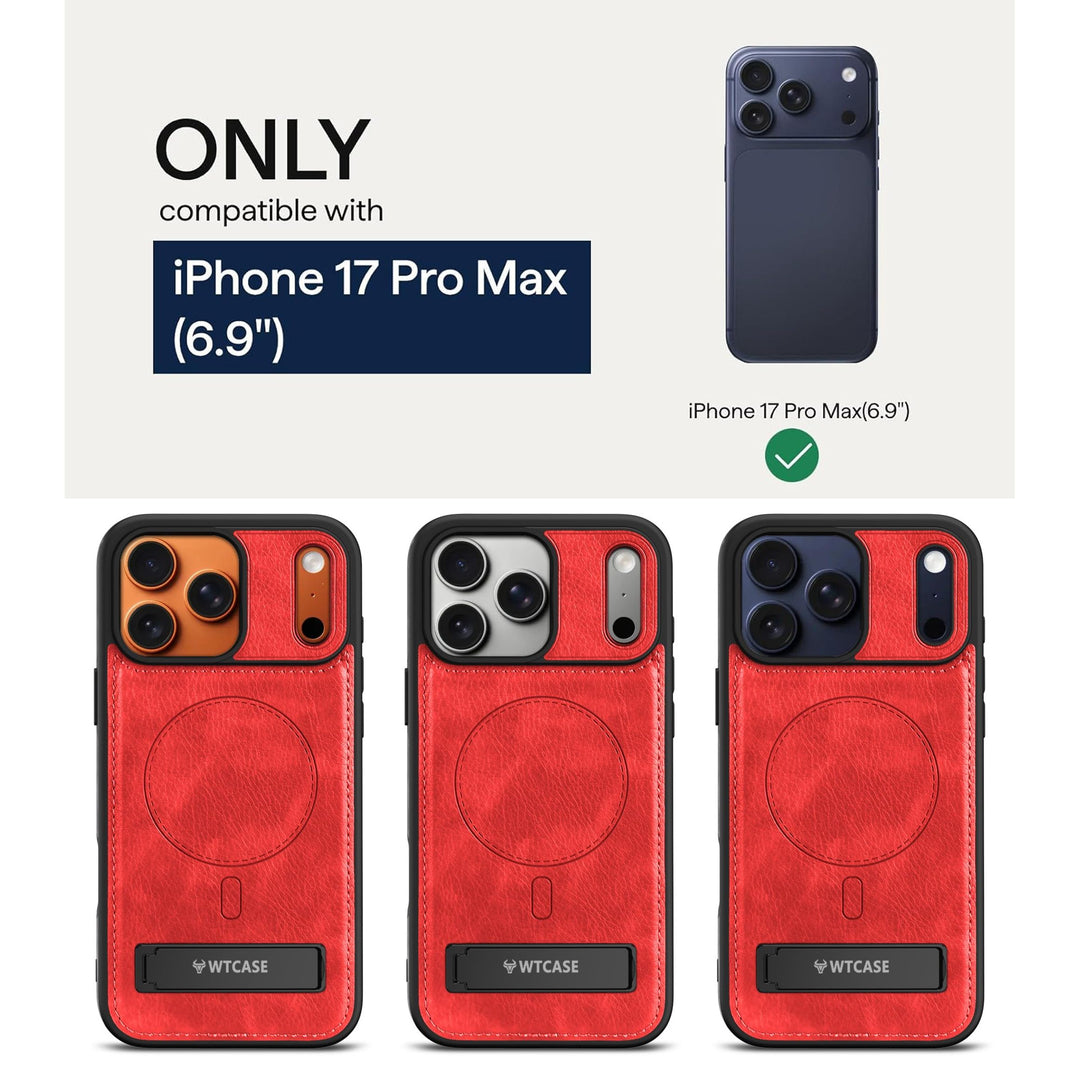 MagSafe SlimStand: Magnetic Leather Case for iPhone 17