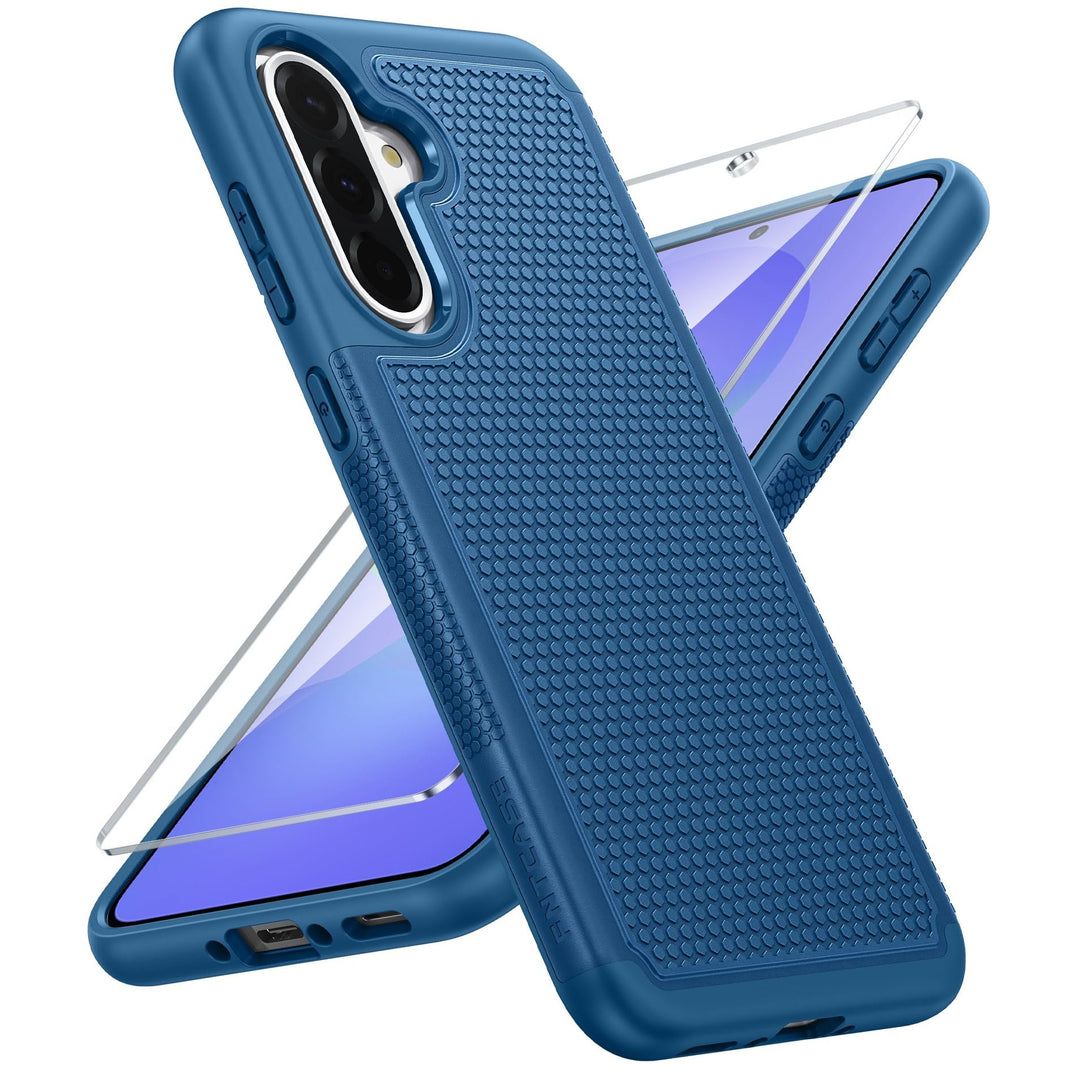 FNTCASE for Samsung Galaxy A14 5G Case: Dual Layer Protective Heavy Duty Cell Phone Cover Shockproof Rugged with Non Slip Textured Back - Military Protection Bumper Tough - 2023, 6.6inch (Matte Black) - DOKUTRONIX