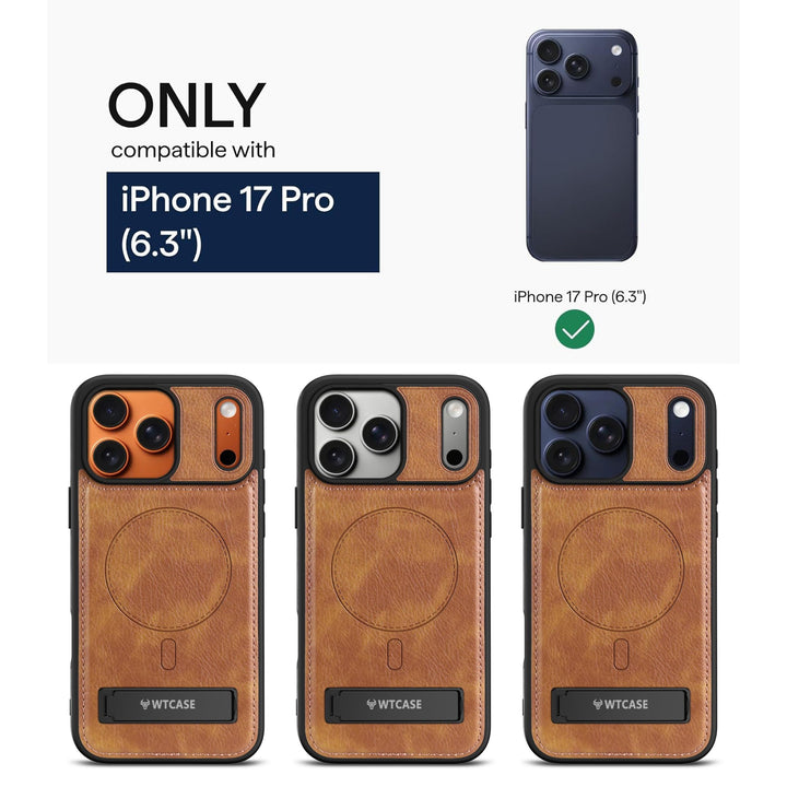 MagSafe SlimStand: Magnetic Leather Case for iPhone 17