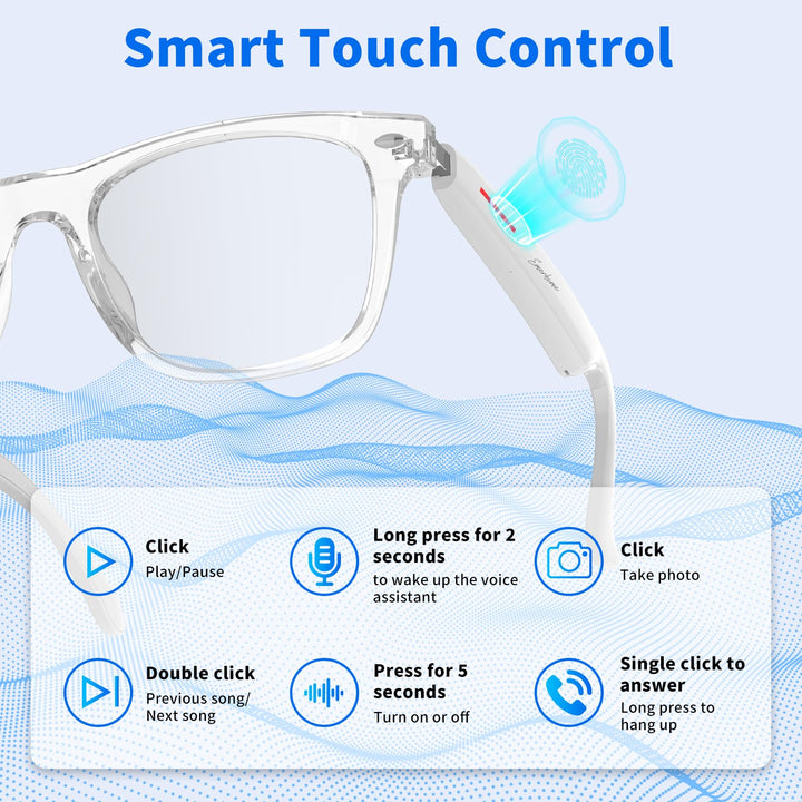 VoiceShield Touch: Smart UV Bluetooth Glasses