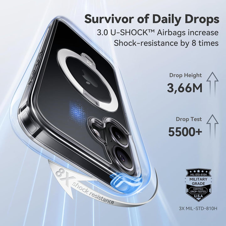 CASEKOO 360° MagSafe Clear Stand Case for iPhone 17 Pro Max