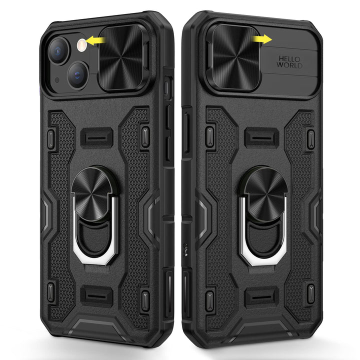 Caka iPhone 14 Plus Case – Belt-Clip Holster, Slide Camera Cover & 360° Stand (Green)