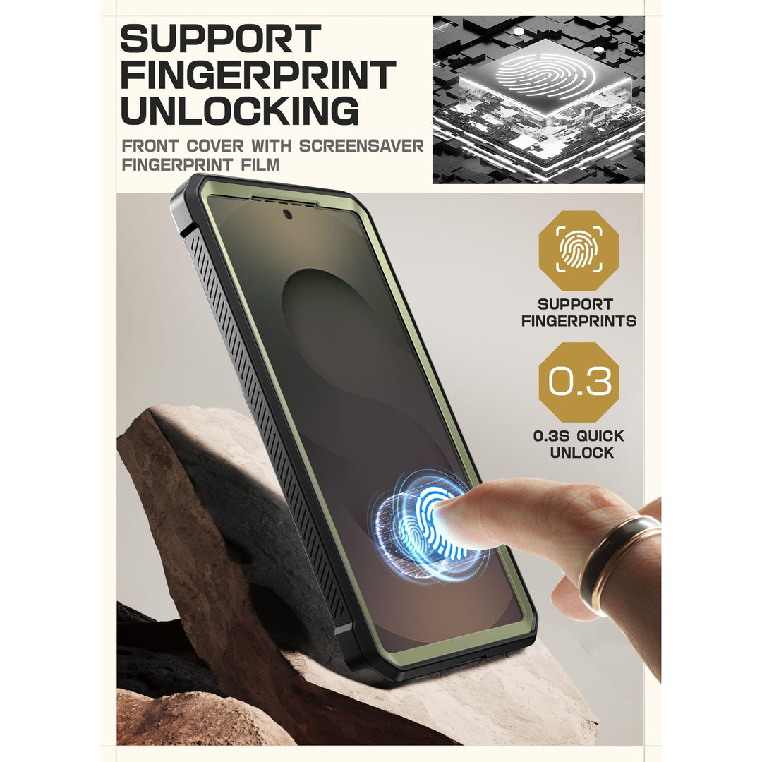 SUPCASE for Samsung Galaxy S25 Ultra Case with Stand (Unicorn Beetle Pro), [2 Front Frames] [Built-in Screen Protector & Belt-Clip] Military-Grade Protection Phone Case for S25 Ultra 6.9 Inch, Black - DOKUTRONIX