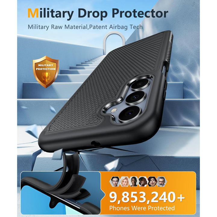 FNTCASE for Samsung Galaxy A14 5G Case: Dual Layer Protective Heavy Duty Cell Phone Cover Shockproof Rugged with Non Slip Textured Back - Military Protection Bumper Tough - 2023, 6.6inch (Matte Black) - DOKUTRONIX