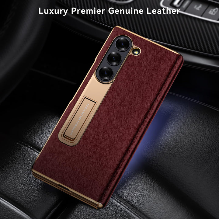 Galaxy ZFold 6 Luxe Leather Shield Case - Green