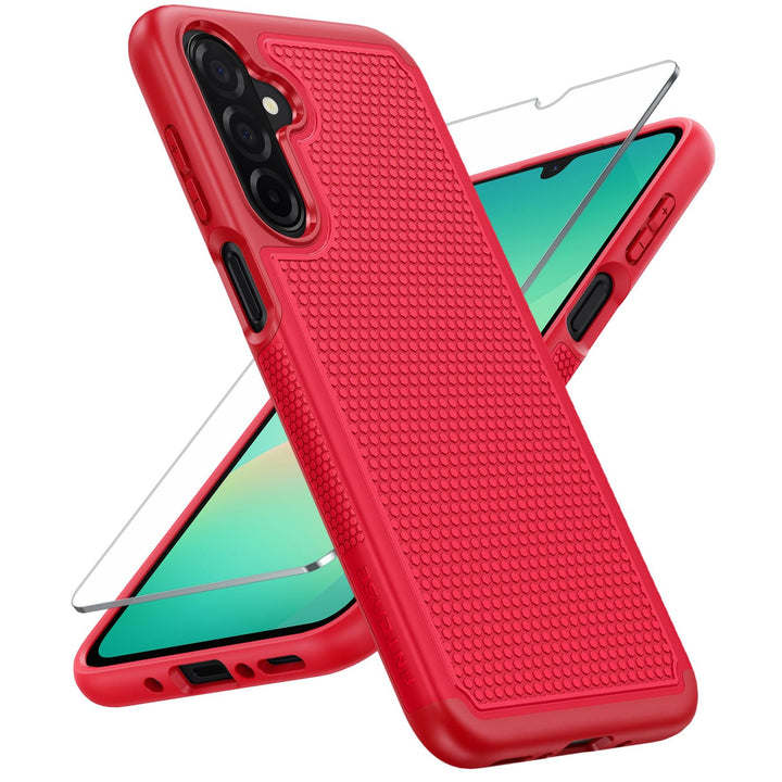 FNTCASE for Samsung Galaxy A14 5G Case: Dual Layer Protective Heavy Duty Cell Phone Cover Shockproof Rugged with Non Slip Textured Back - Military Protection Bumper Tough - 2023, 6.6inch (Matte Black) - DOKUTRONIX