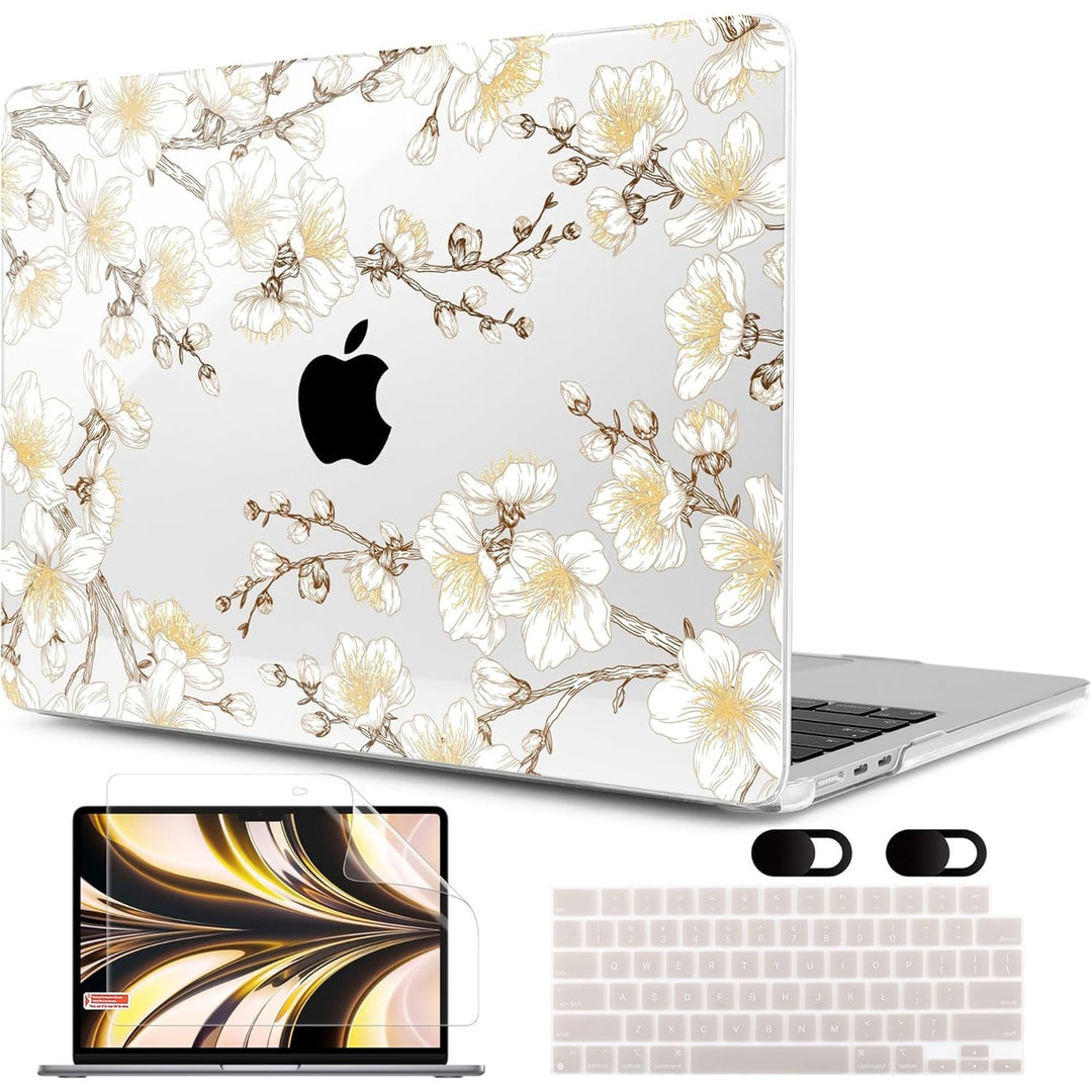 MEEgoodo Floral Hard Shell Case for MacBook Air 13