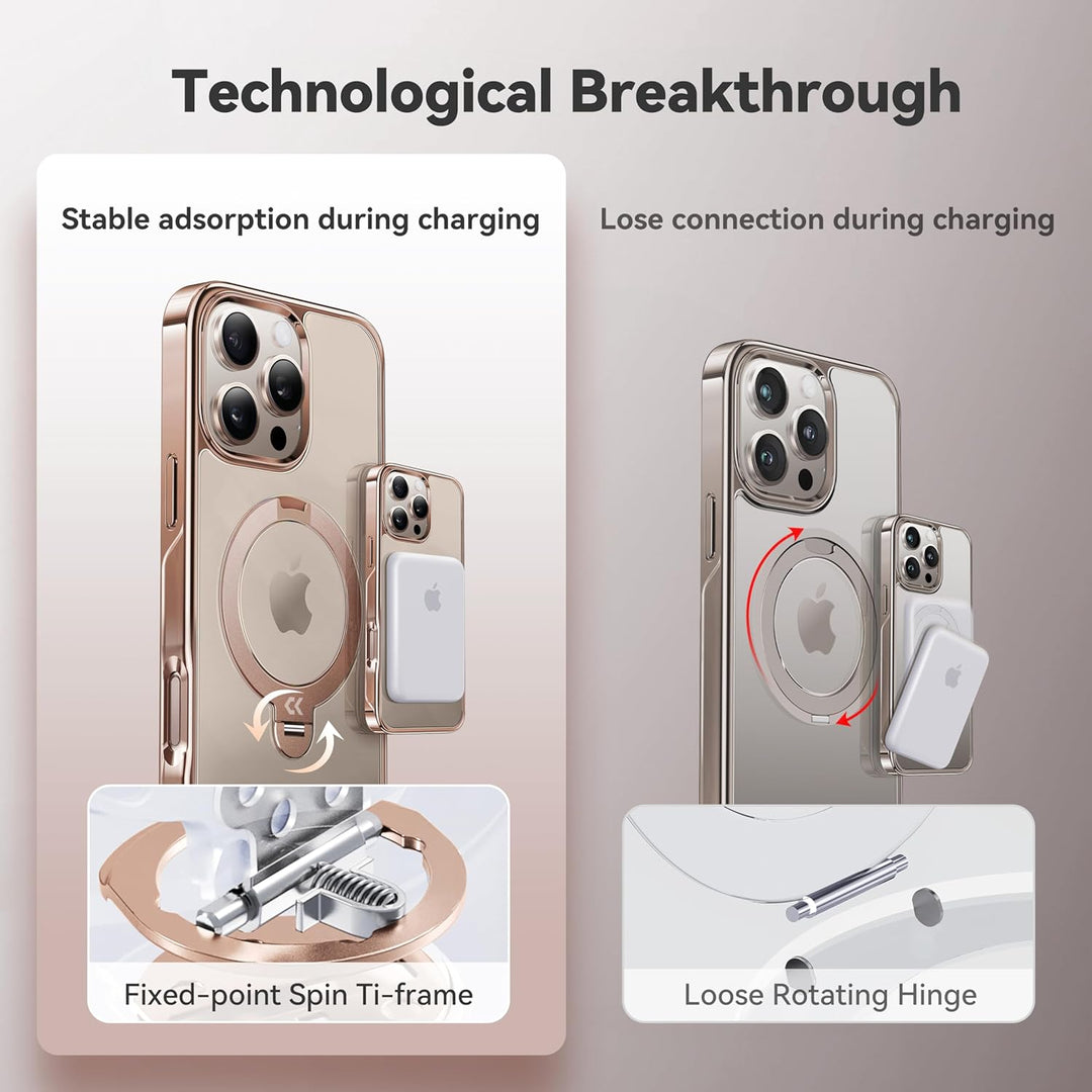 CASEKOO 360° MagSafe Clear Stand Case for iPhone 17 Pro Max