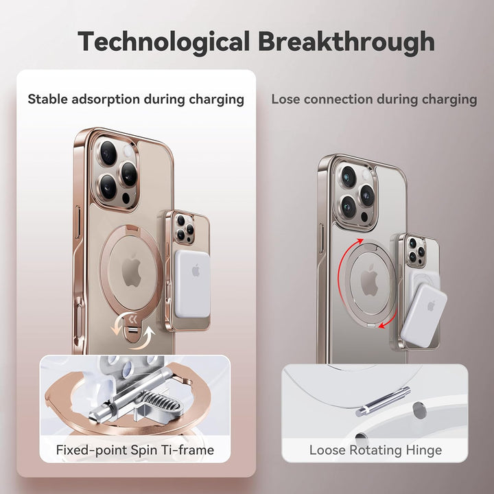 CASEKOO 360° MagSafe Clear Stand Case for iPhone 17 Pro Max