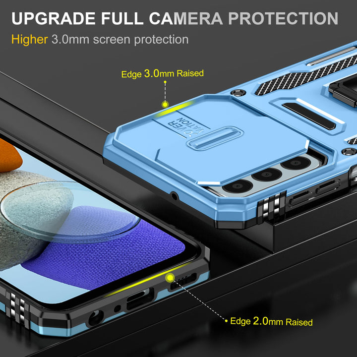 SunStory Phone Case for Samsung Galaxy A15 5G Case with HD Screen Protector & Slide Camera Cover & Rotated Ring Kickstand, [Military-Grade] Phone Case for Galaxy A15 5G (Red) - DOKUTRONIX