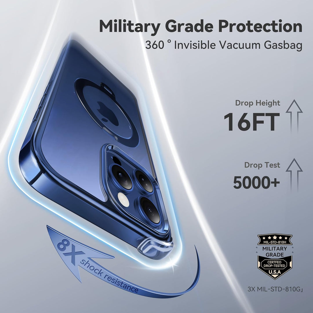 CASEKOO 360° MagSafe Clear Stand Case for iPhone 17 Pro Max