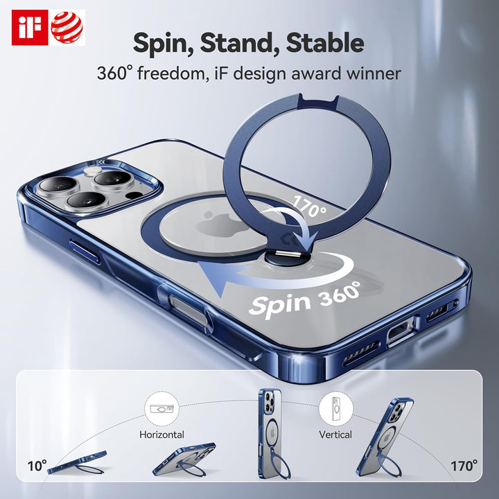 CASEKOO 360° MagSafe Clear Stand Case for iPhone 17 Pro Max