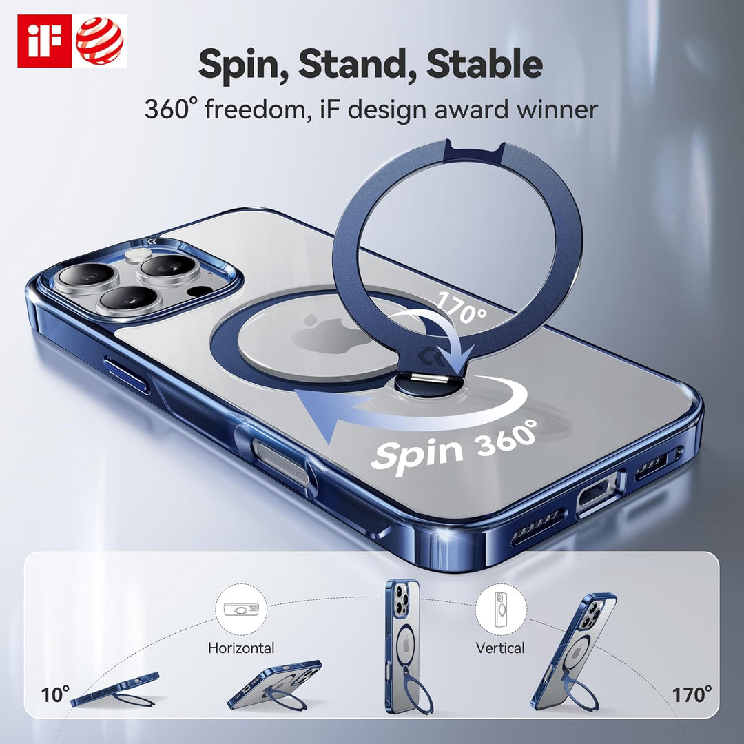 CASEKOO 360° MagSafe Clear Stand Case for iPhone 17 Pro Max