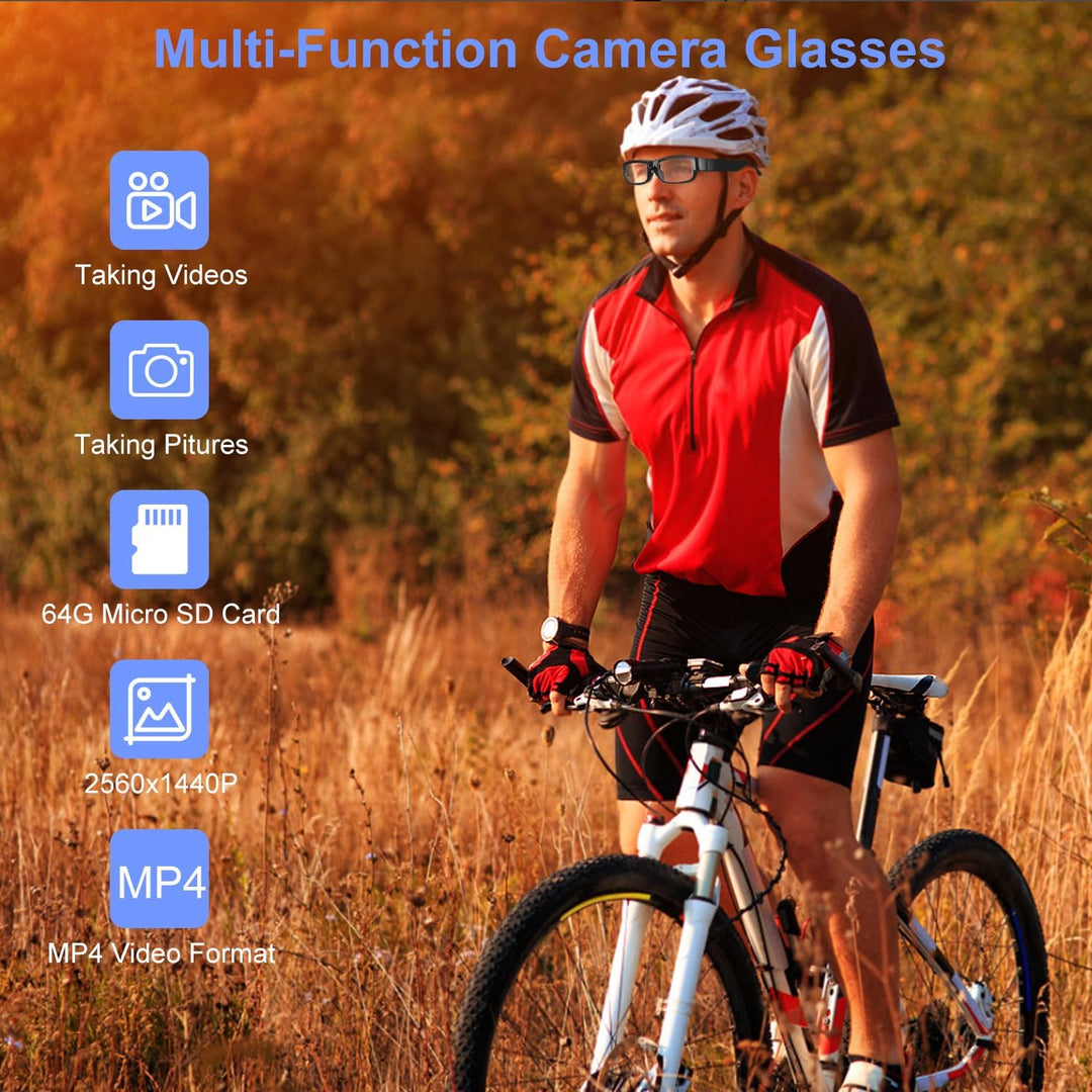 CamGlasses 2K: Smart, Wearable, No App, 64G SD
