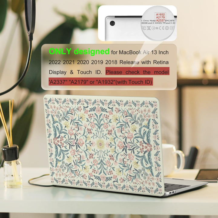 iLeadon Pink Floral MacBook Air 13 Case & Cover