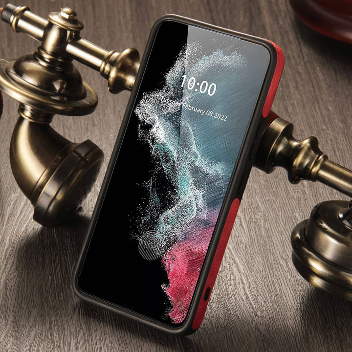 Galaxy S22 5G Leather Case - Luxury Business Design (Brown) - DOKUTRONIX