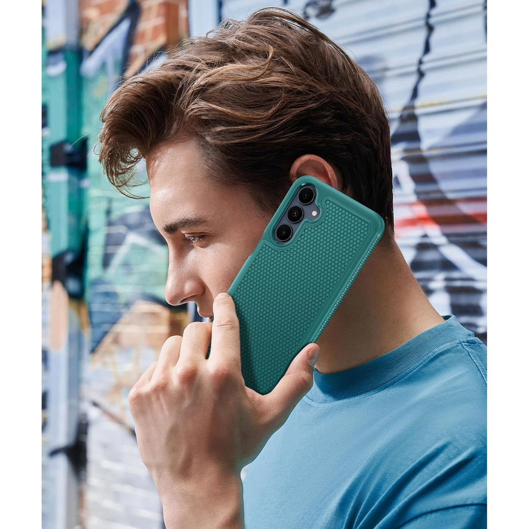 FNTCASE for Samsung Galaxy A16-5G Case: Dual Layer Protective Heavy Duty Cell Phone Cover with Non Slip Textured Back - Shockproof Rugged Military Grade Drop Protection Bumper Tough (Green) - DOKUTRONIX