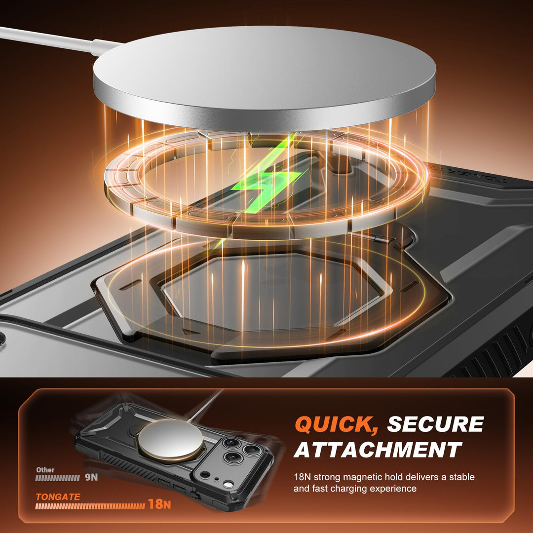 TONGATE 360° MagSafe Armor Case w/ Privacy & Camera Guard