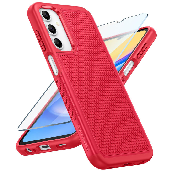 FNTCASE for Samsung Galaxy A14 5G Case: Dual Layer Protective Heavy Duty Cell Phone Cover Shockproof Rugged with Non Slip Textured Back - Military Protection Bumper Tough - 2023, 6.6inch (Matte Black) - DOKUTRONIX