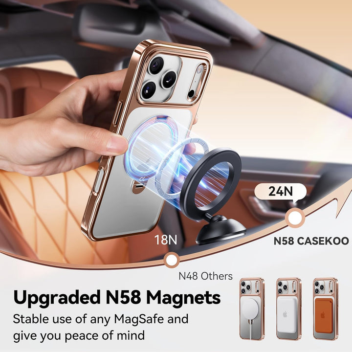 CASEKOO 360° MagSafe Clear Stand Case for iPhone 17 Pro Max