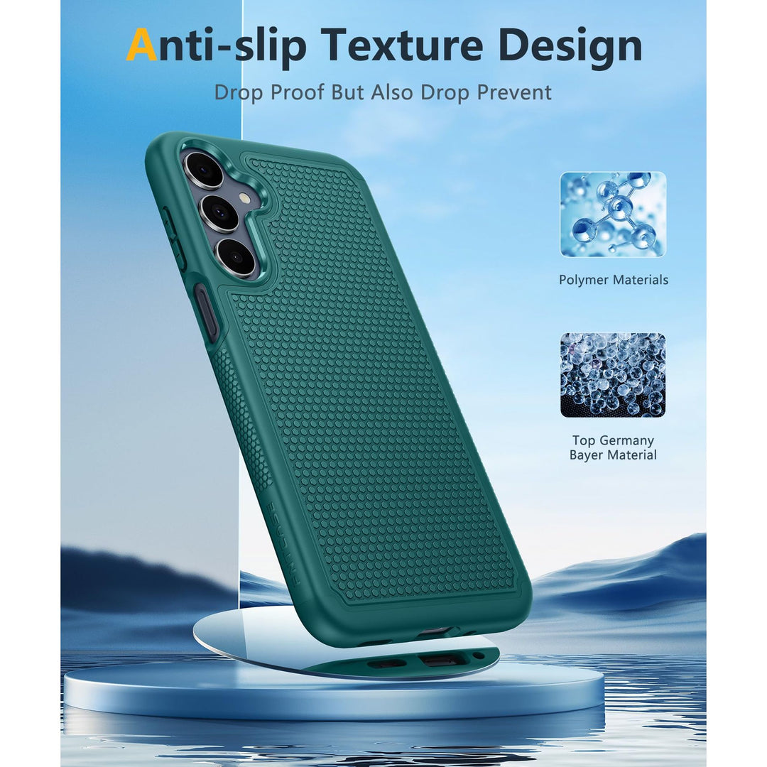 FNTCASE for Samsung Galaxy A14 5G Case: Dual Layer Protective Heavy Duty Cell Phone Cover Shockproof Rugged with Non Slip Textured Back - Military Protection Bumper Tough - 2023, 6.6inch (Matte Black) - DOKUTRONIX