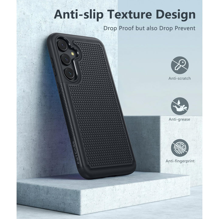 FNTCASE for Samsung Galaxy A14 5G Case: Dual Layer Protective Heavy Duty Cell Phone Cover Shockproof Rugged with Non Slip Textured Back - Military Protection Bumper Tough - 2023, 6.6inch (Matte Black) - DOKUTRONIX