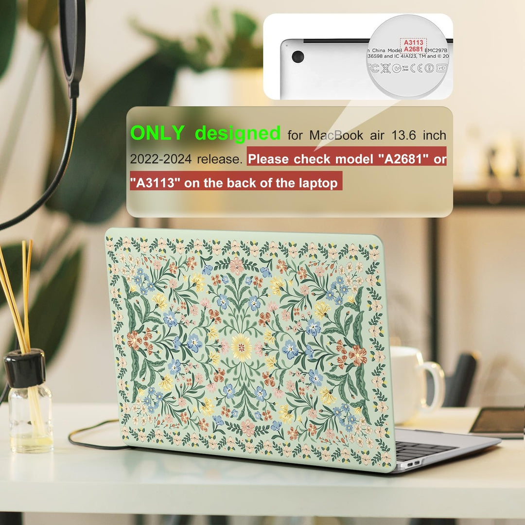 iLeadon Pink Floral MacBook Air 13 Case & Cover