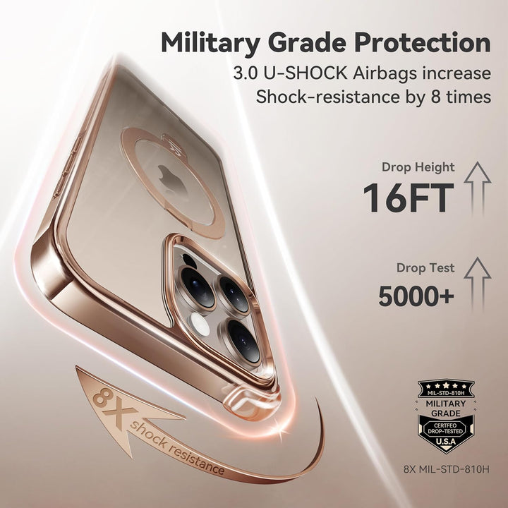 CASEKOO 360° MagSafe Clear Stand Case for iPhone 17 Pro Max