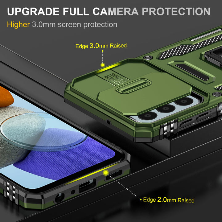 SunStory Phone Case for Samsung Galaxy A15 5G Case with HD Screen Protector & Slide Camera Cover & Rotated Ring Kickstand, [Military-Grade] Phone Case for Galaxy A15 5G (Red) - DOKUTRONIX