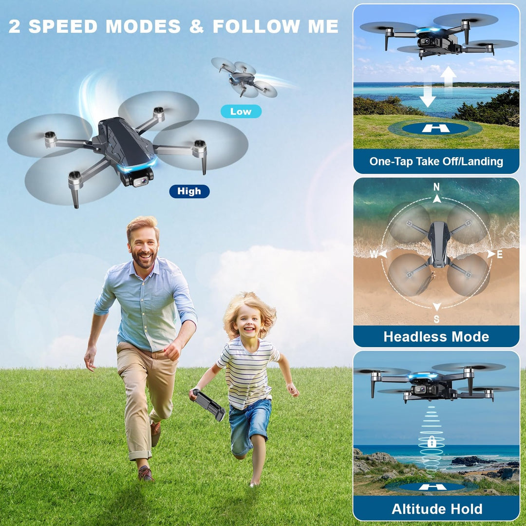 FlyPro 2K HD GPS FPV Drone – 5G, Brushless, Foldable, Dual Battery