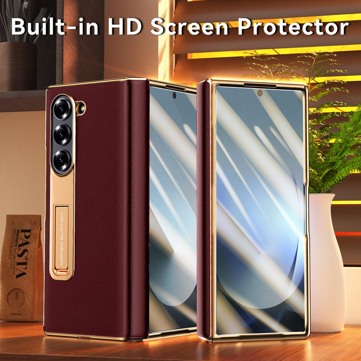 Galaxy ZFold 6 Luxe Leather Shield Case - Green