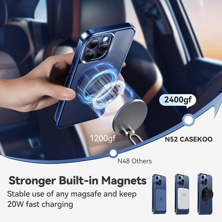 CASEKOO 360° MagSafe Clear Stand Case for iPhone 17 Pro Max