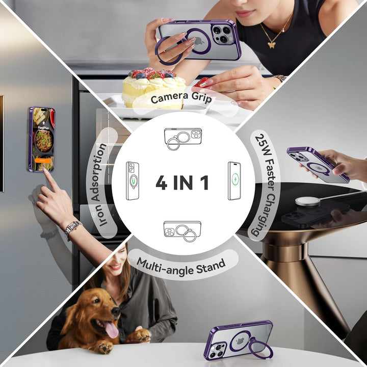 CASEKOO 360° MagSafe Clear Stand Case for iPhone 17 Pro Max