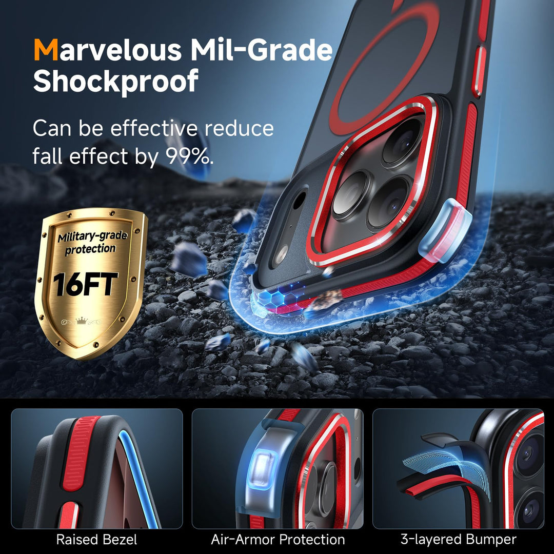 MagneFlex 3-in-1 iPhone 17 Pro Max Case - Red