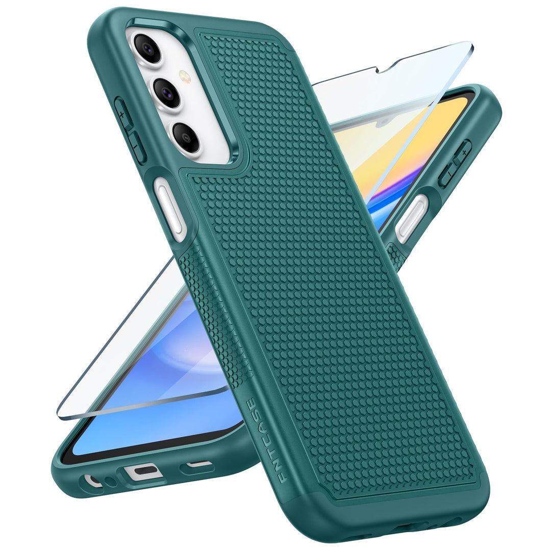 FNTCASE for Samsung Galaxy A14 5G Case: Dual Layer Protective Heavy Duty Cell Phone Cover Shockproof Rugged with Non Slip Textured Back - Military Protection Bumper Tough - 2023, 6.6inch (Matte Black) - DOKUTRONIX