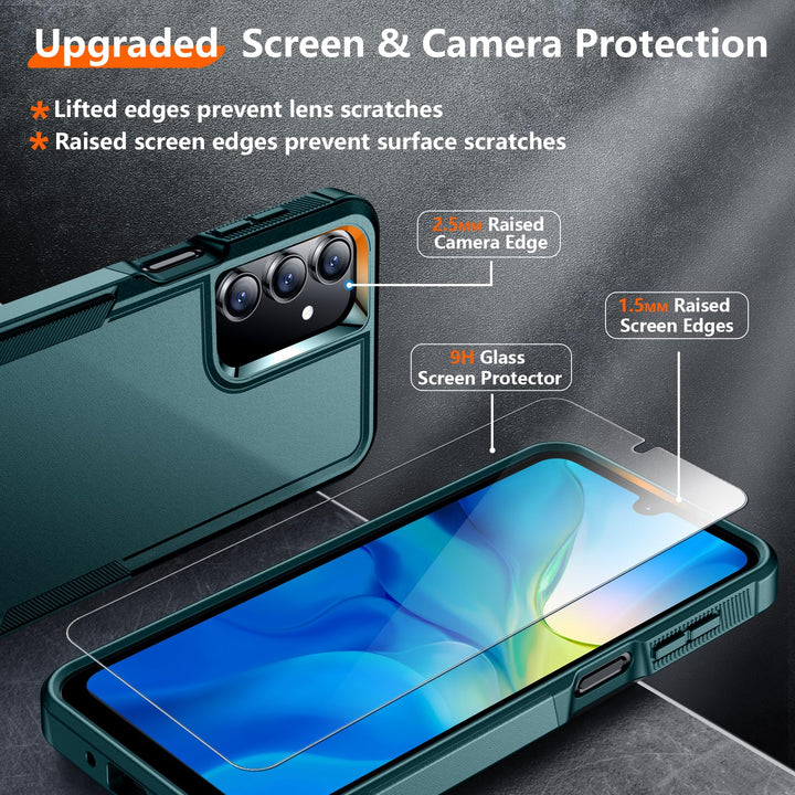 Red2Fire Designed for Samsung Galaxy A16 5G Case, [Military Grade Drop Protection] Non-Slip Heavy Duty Full Body Shockproof Protection Phone Case Galaxy A16 5G Case,Black - DOKUTRONIX