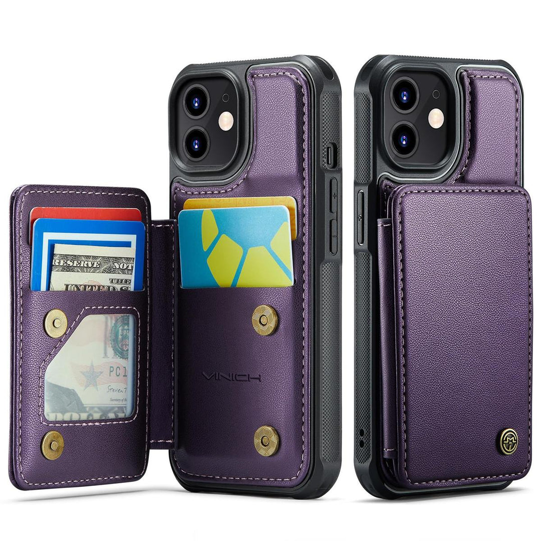 Vinich WalletPro for iPhone 12/12 Pro-Purple - DOKUTRONIX