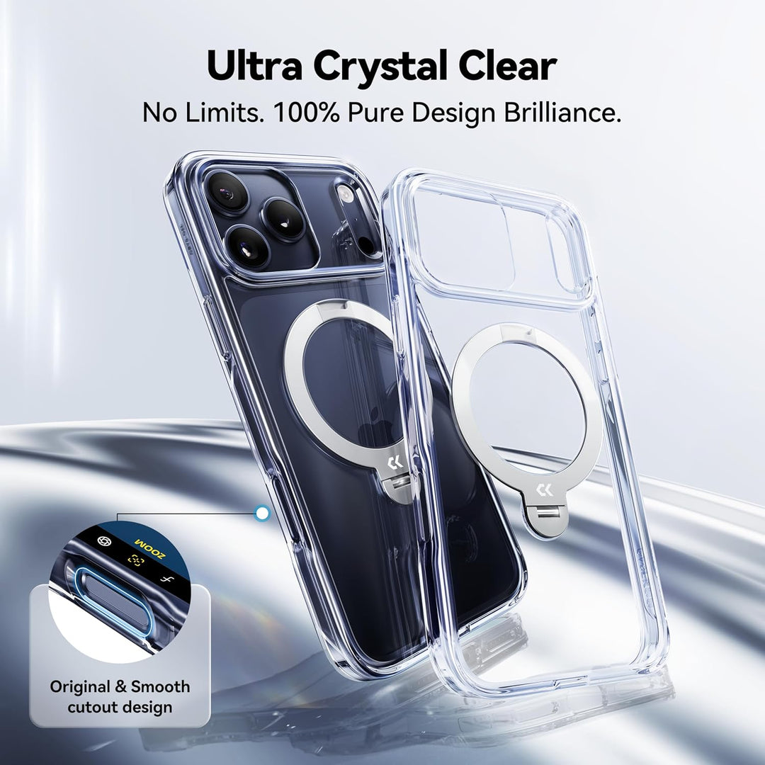 CASEKOO 360° MagSafe Clear Stand Case for iPhone 17 Pro Max