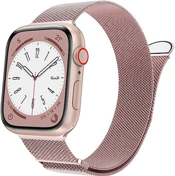 Marge Plus Stainless Steel Mesh Loop Apple Watch Band - Rose Gold